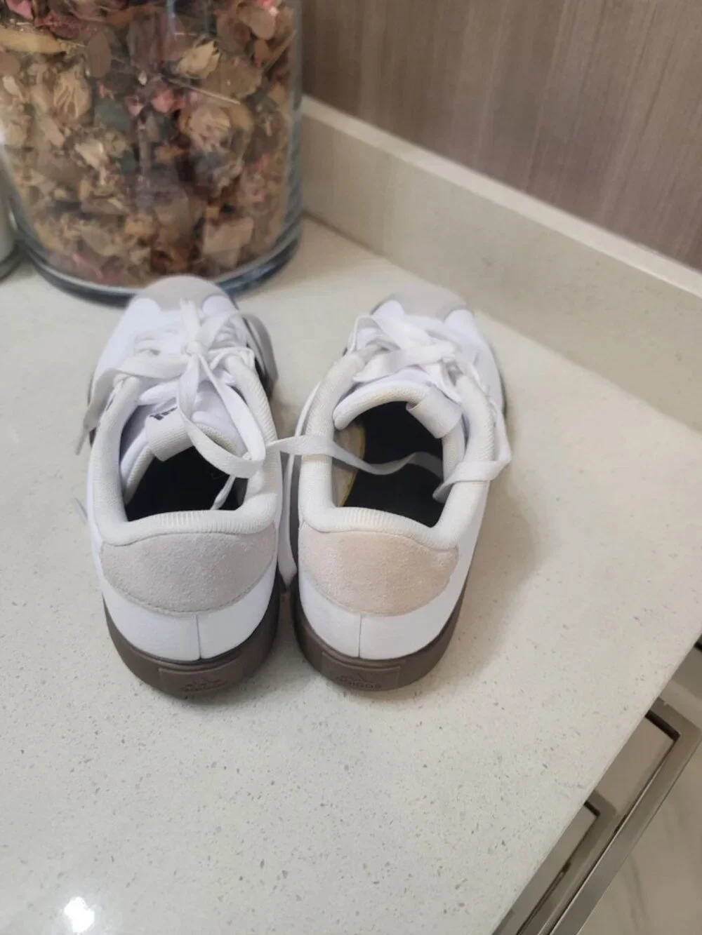 Adidas VL Court 3.0 Low Retro Skate Shoes Cloud White Black Gum Size 6.5